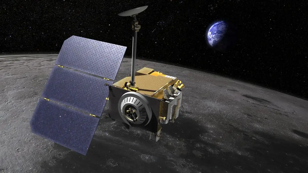 Gambaran wahana Lunar Reconnaissance Orbiter mengitari Bulan